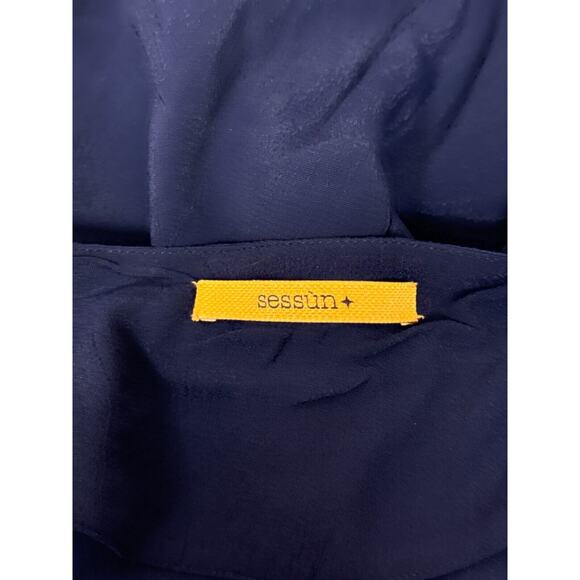 Sessun Dress Medium Womens Blue Cross Front Short Sleeve Mini - Picture 8 of 9